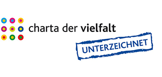 Logo der Charta der Vielfalt mit Schriftzug unterzeichnet