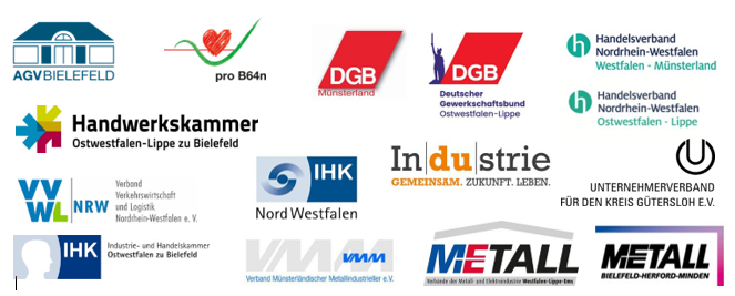 Logos der Wirtschaft und des DGB