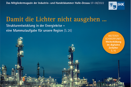 Titelseite Mitteldeutsche Wirtschaft, Ausgabe Juli August 2022 (nicht barrierefrei, PDF-Datei)