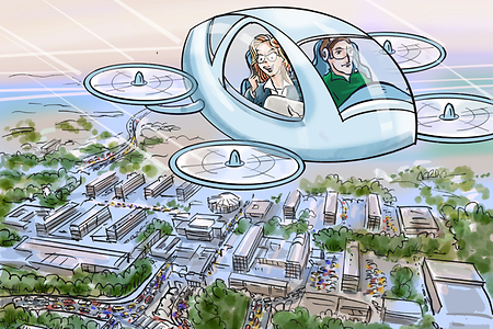 Unternehmerin Flugtaxi