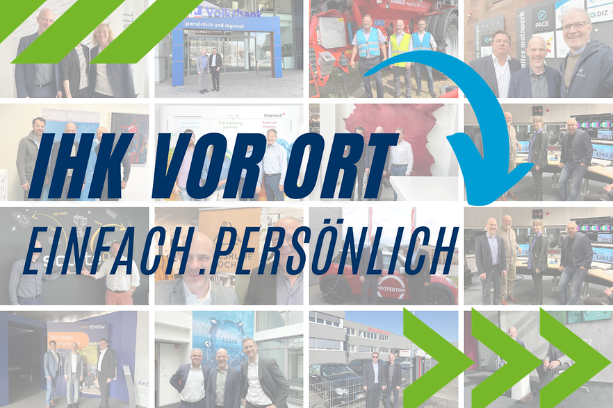 IHK vor Ort - einfach.persönlich Collage der einzelnen Unternehmensbesuche des IHK-Hauptgeschäftsführers